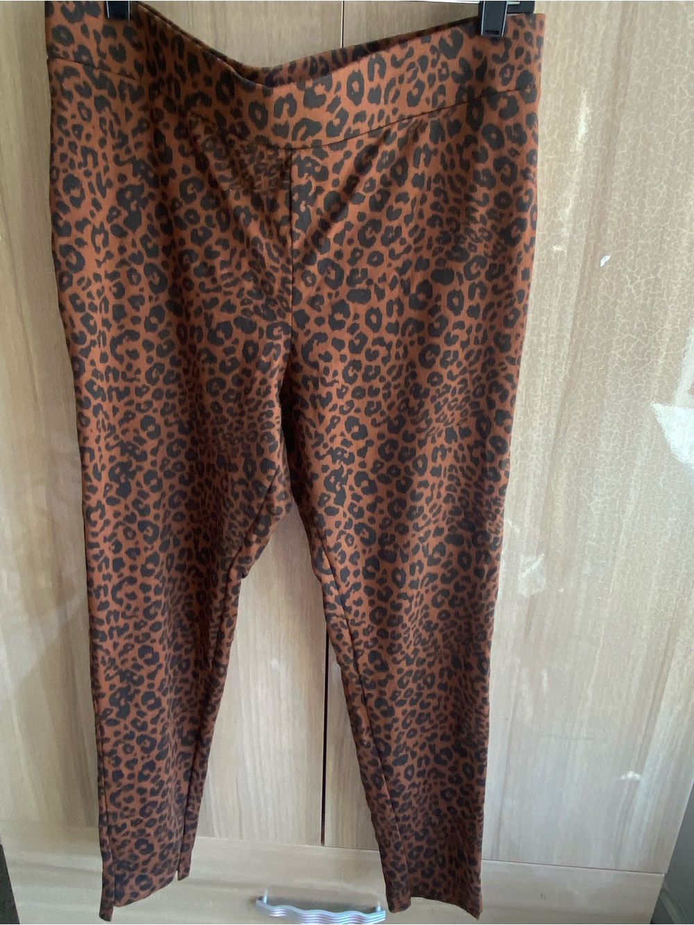 Size XL Leopard Print Skinny Pants Leggings in Brown and Black